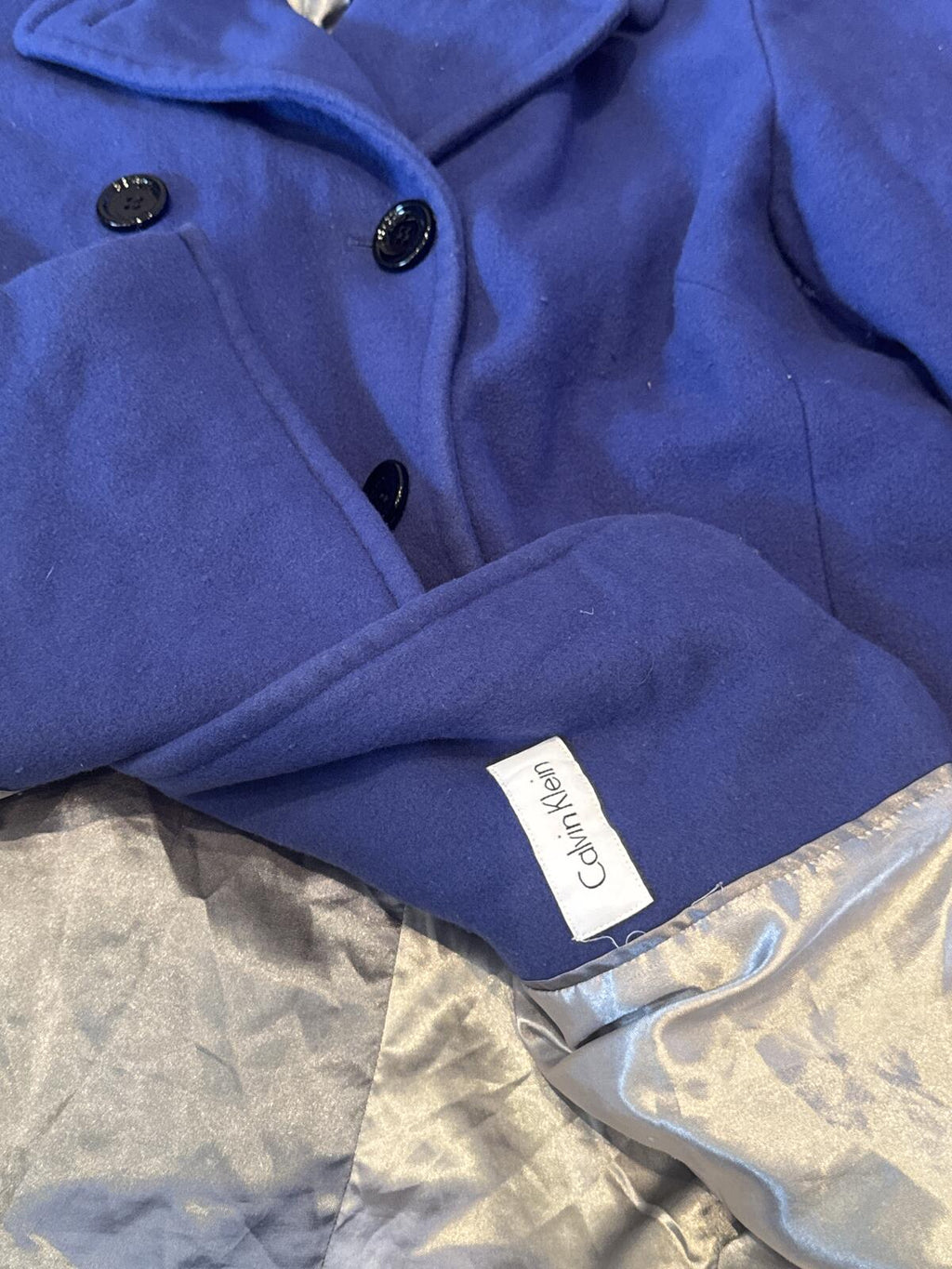 Calvin Klein Blue Double-Breasted Coat
