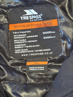 Trespass TP100 Waterproof Technical Hooded Jacket XL Black/P