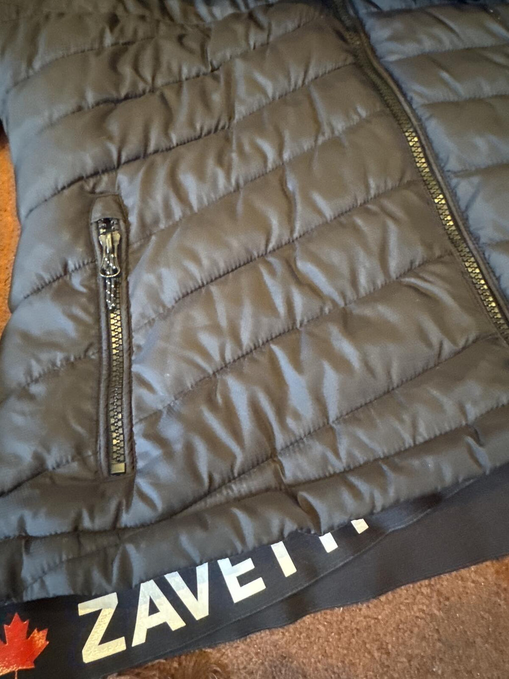 Zavetti Canada Black Hooded Puffer Jacket XL