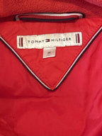 Tommy Hilfiger Red Hooded Puffer Coat with Faux Fur Trim