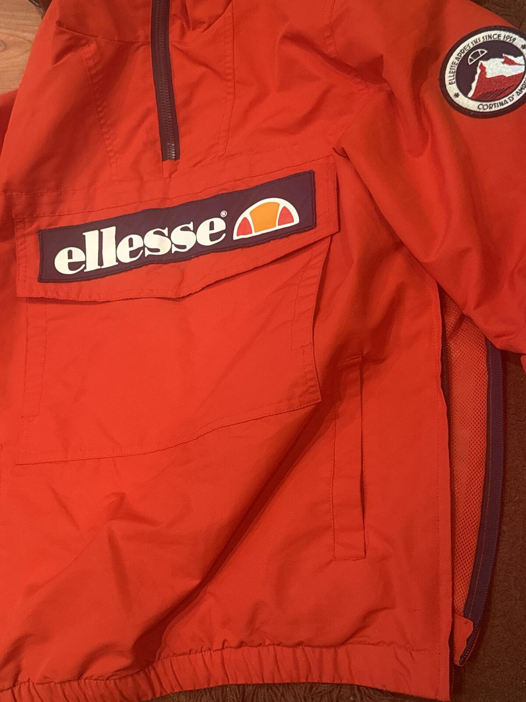 Ellesse Red Apres Ski Pullover Hooded Anorak UK 10