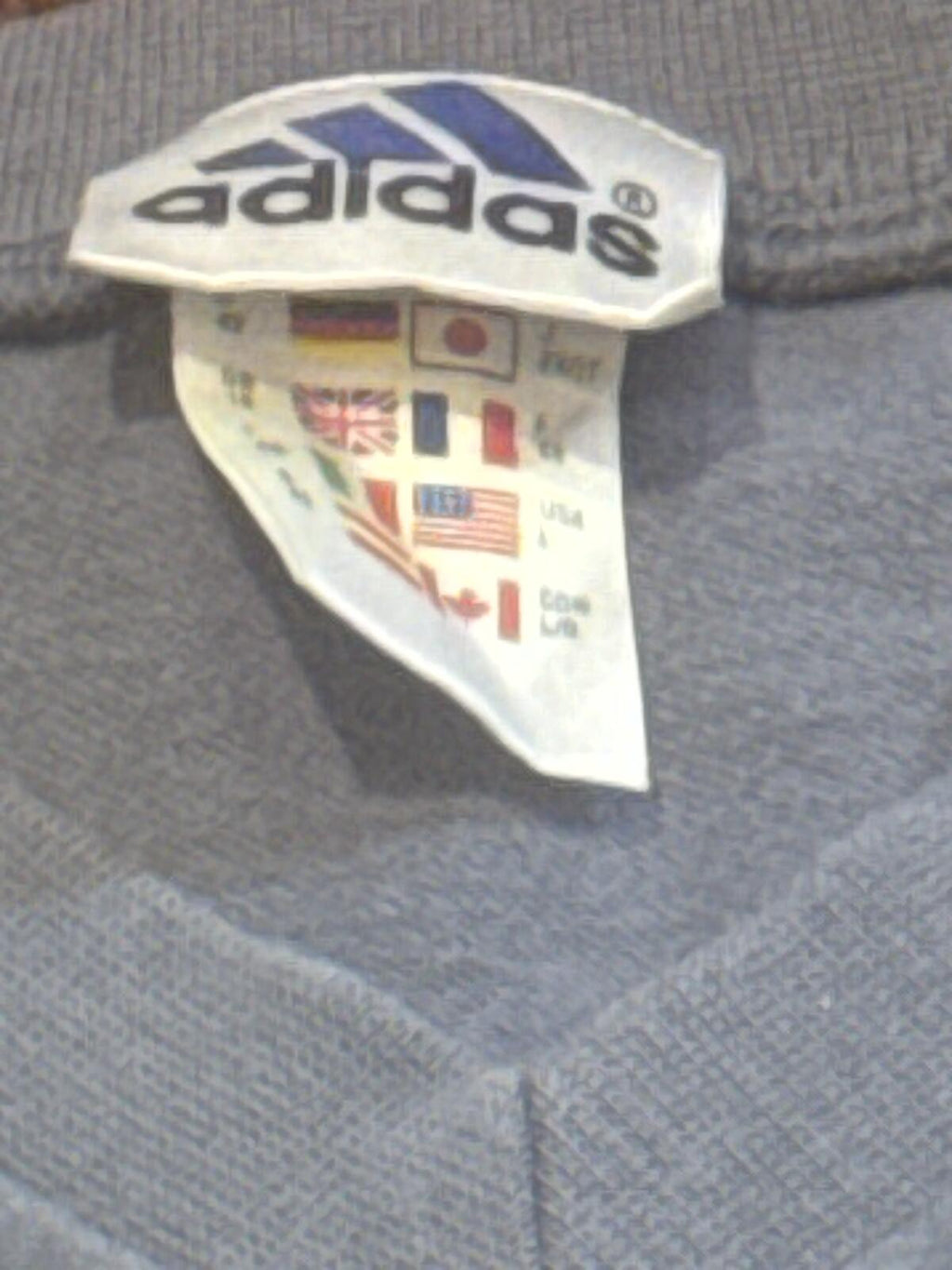 Adidas Grey V-Neck Sweatshirt Pullover Long Sleeve