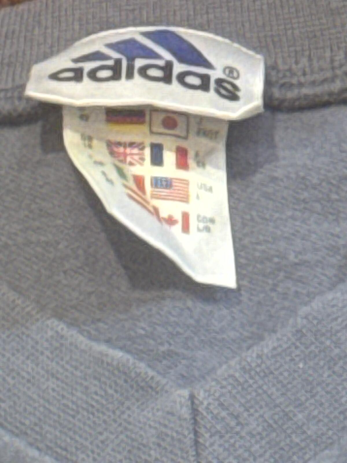 Adidas Grey V-Neck Sweatshirt Pullover Long Sleeve