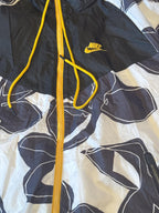 Nike Y2K Floral Print Full Zip Windbreaker Jacket Black/Gold