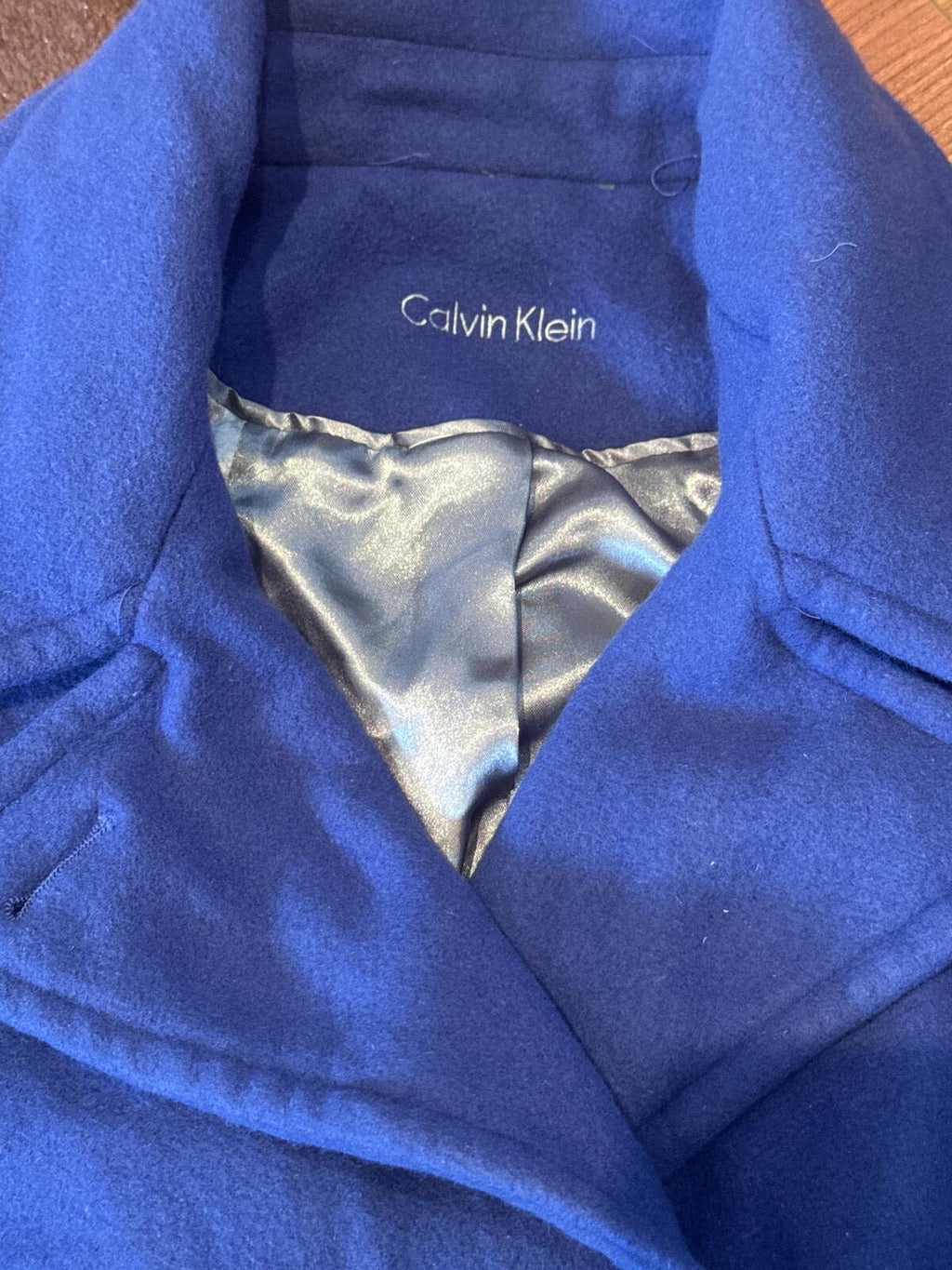 Calvin Klein Blue Double-Breasted Coat