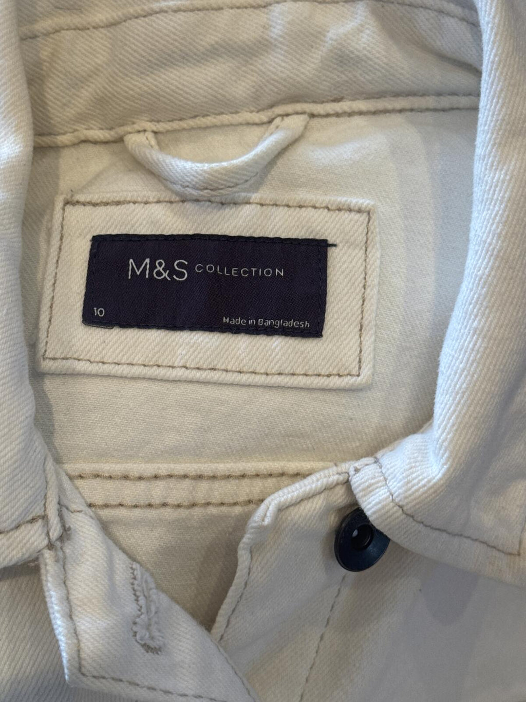 M&S Collection Cream Denim Jacket Size 10