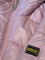 Barbour International Pink Hooded Quilted Puffer Jacket XXL