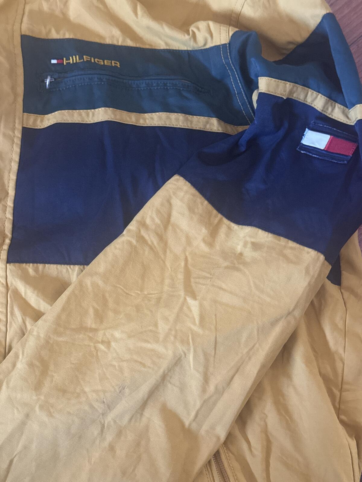 Tommy Hilfiger Colourblock Hooded Jacket in Yellow, Navy and