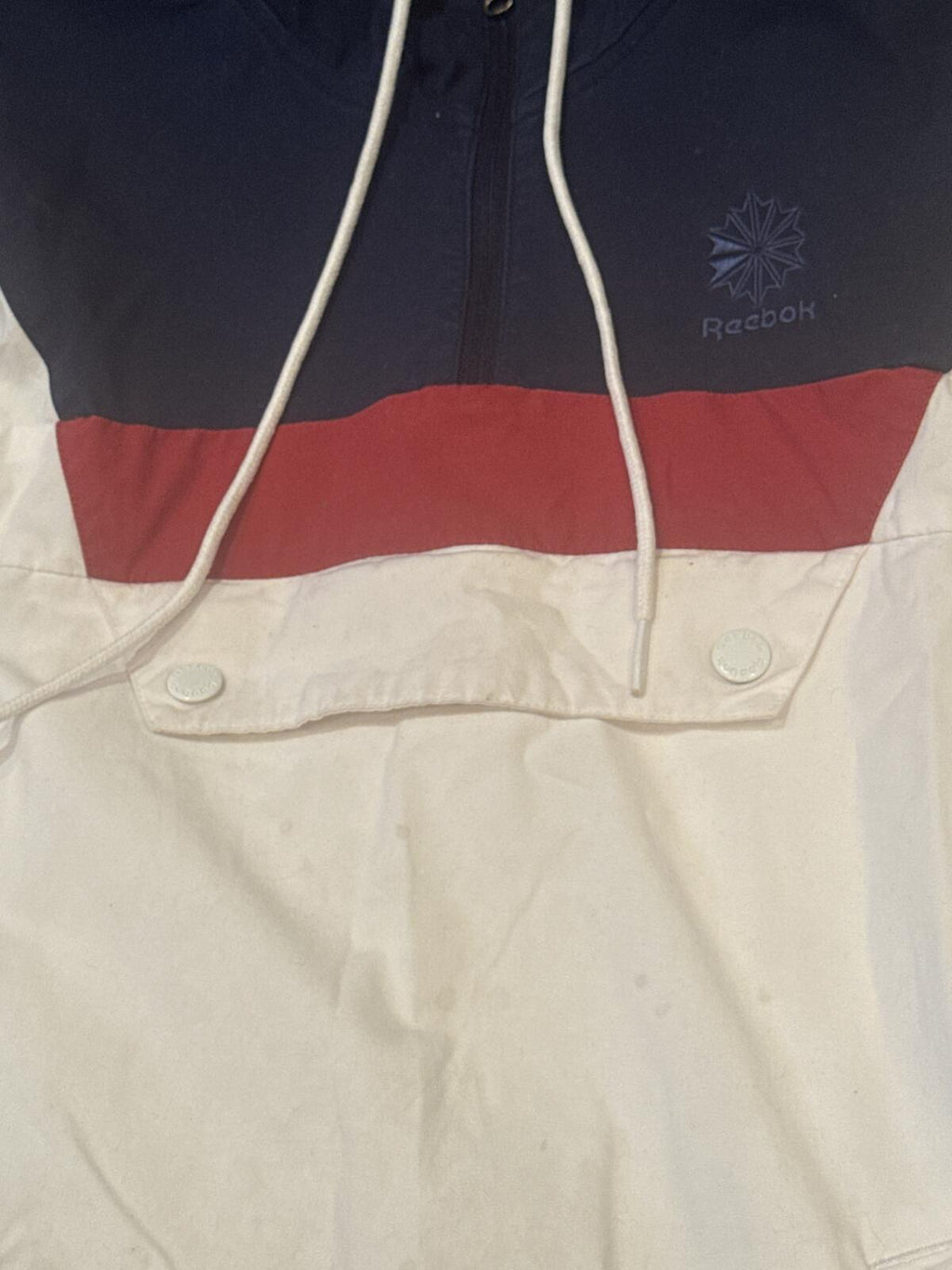 Reebok Classic Vintage Hooded Windbreaker Pullover XS