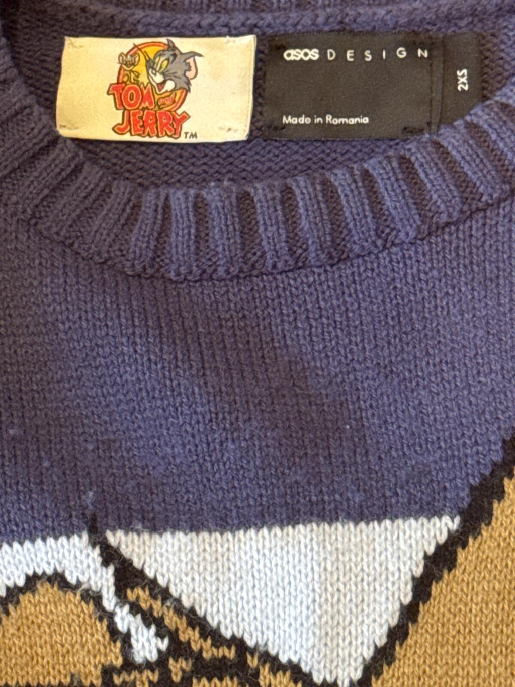 Tom and Jerry Striped Knitted Jumper
