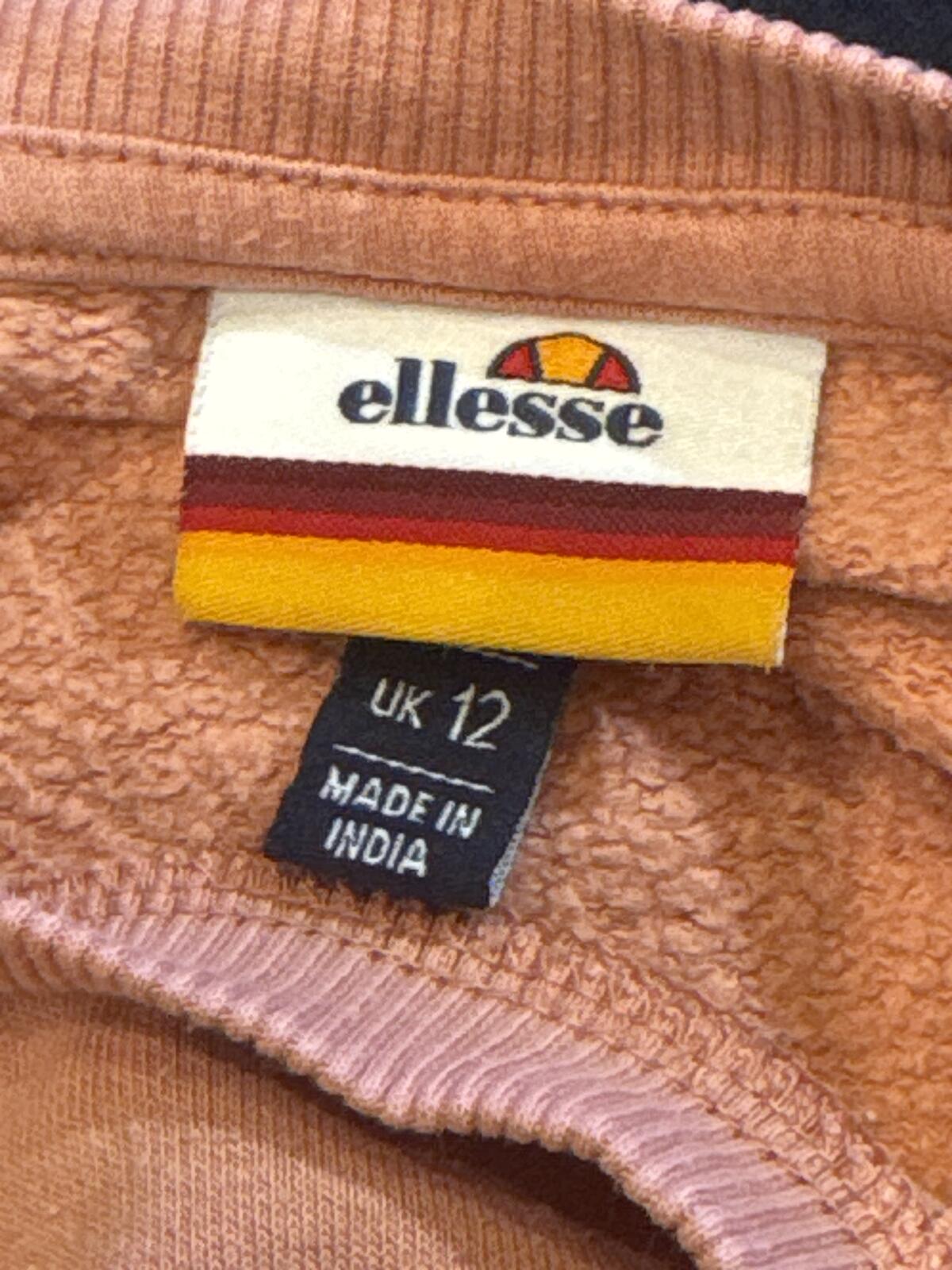 Ellesse Colourblock Sweatshirt UK 12 Pink White Black Teal