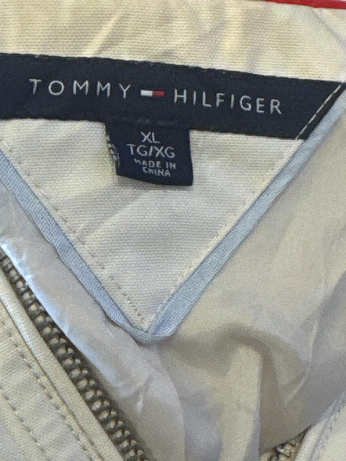Tommy Hilfiger Lightweight Full Zip Jacket Cream Size XL
