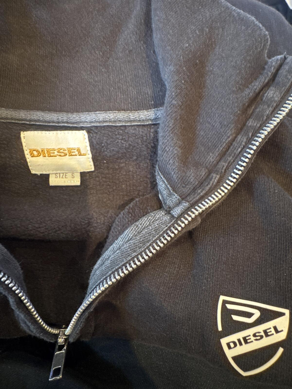 Diesel Men's Zip-Up Sweatshirt Jacket Size S Black