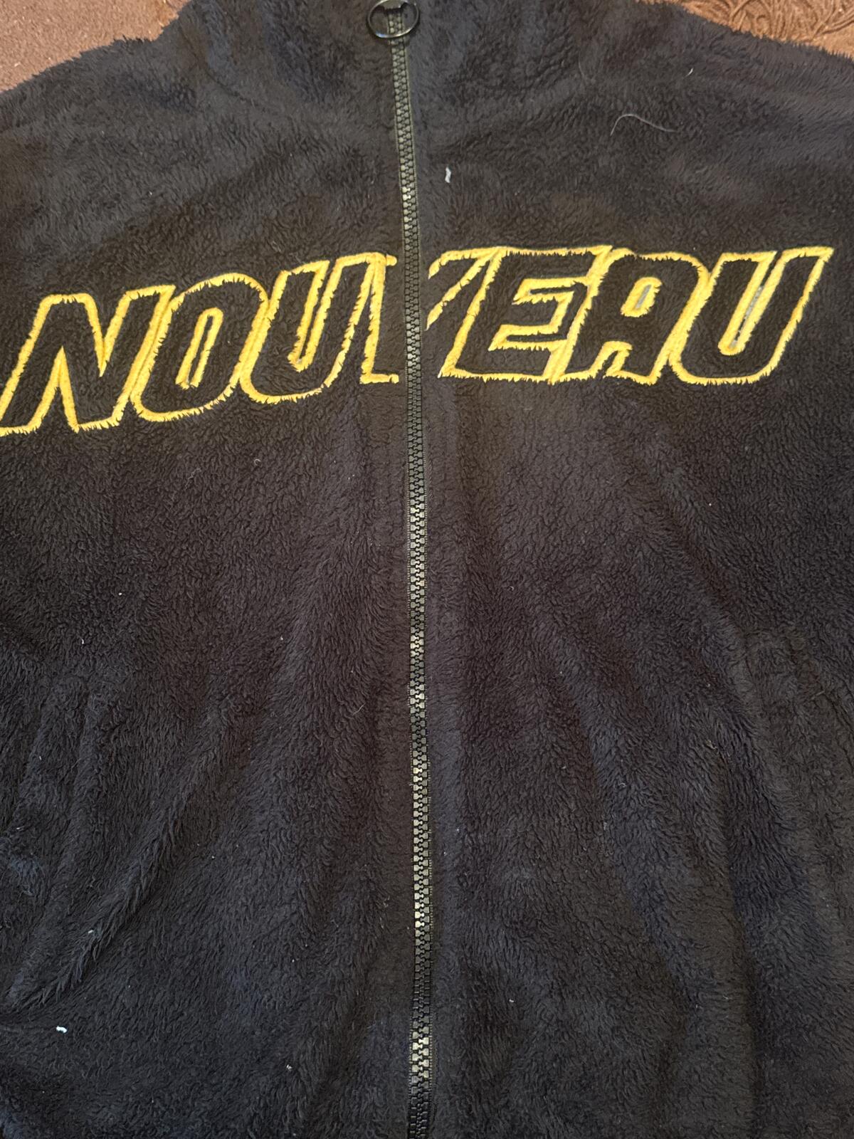 Urban Outfitters Black Fleece Zip Jacket with Yellow Logo