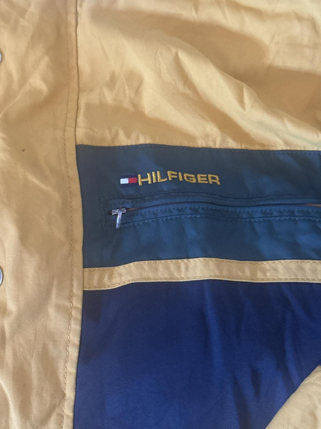 Tommy Hilfiger Colourblock Hooded Jacket in Yellow, Navy and