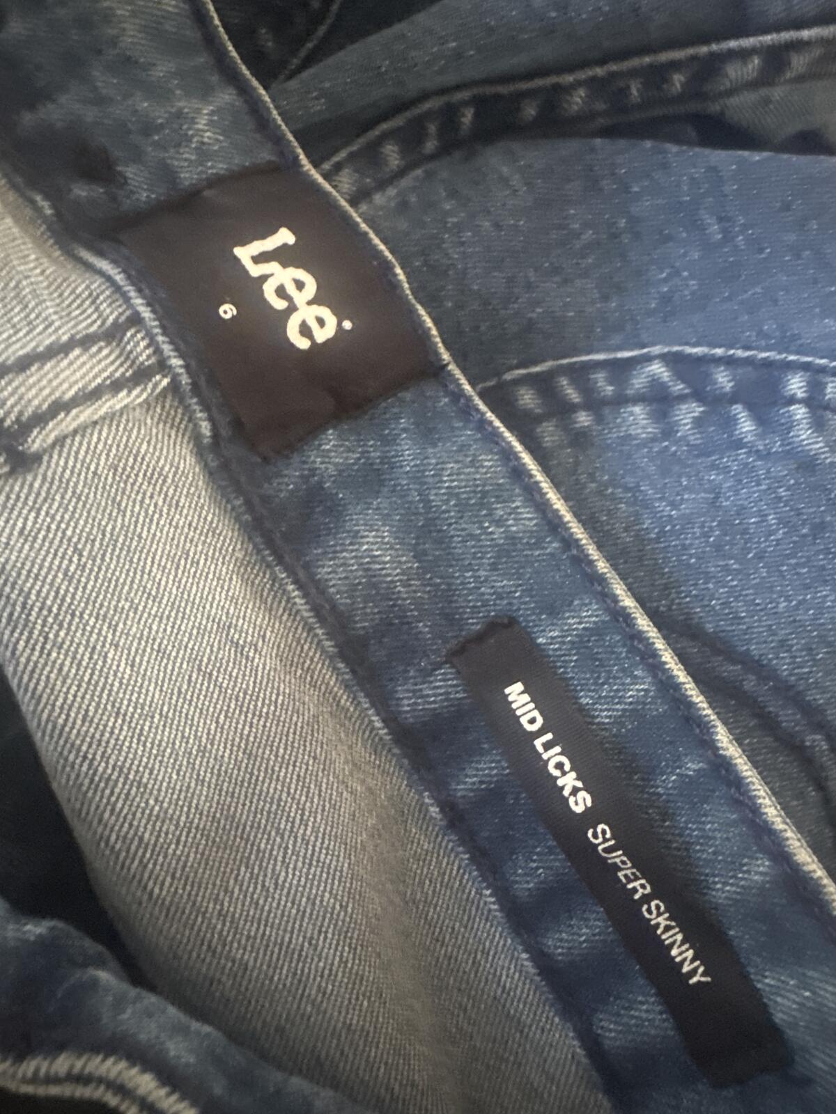 Lee Mid Licks Super Skinny Jeans Size 6 Light Blue Denim