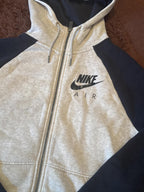 Nike Air Zip-Up Hooded Sweatshirt Grey and Navy Size S