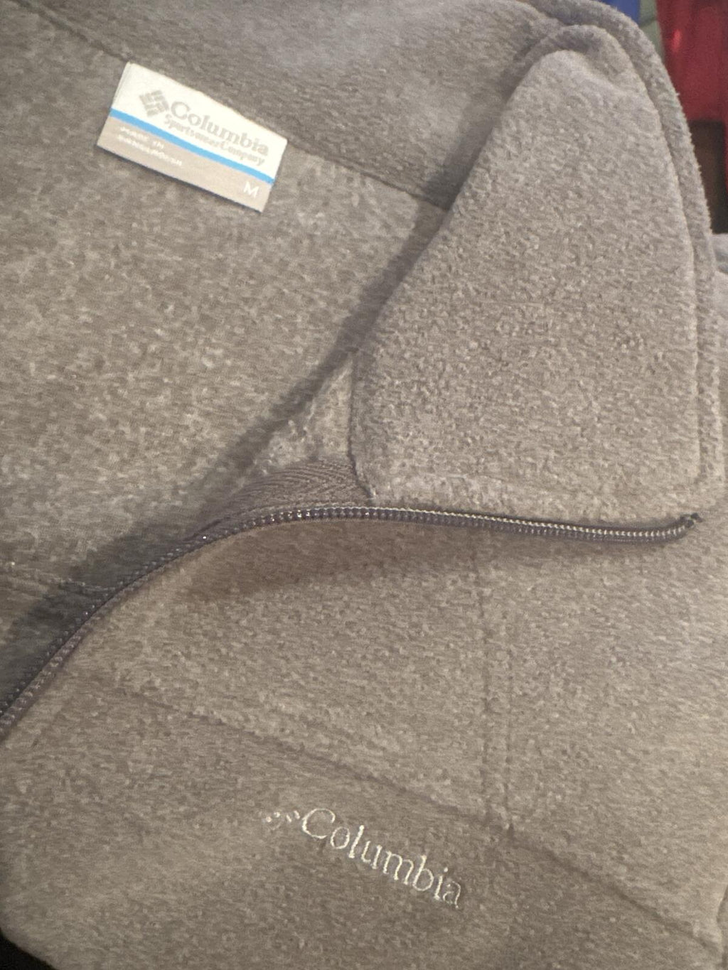 Columbia Grey Full Zip Fleece Jacket Size M