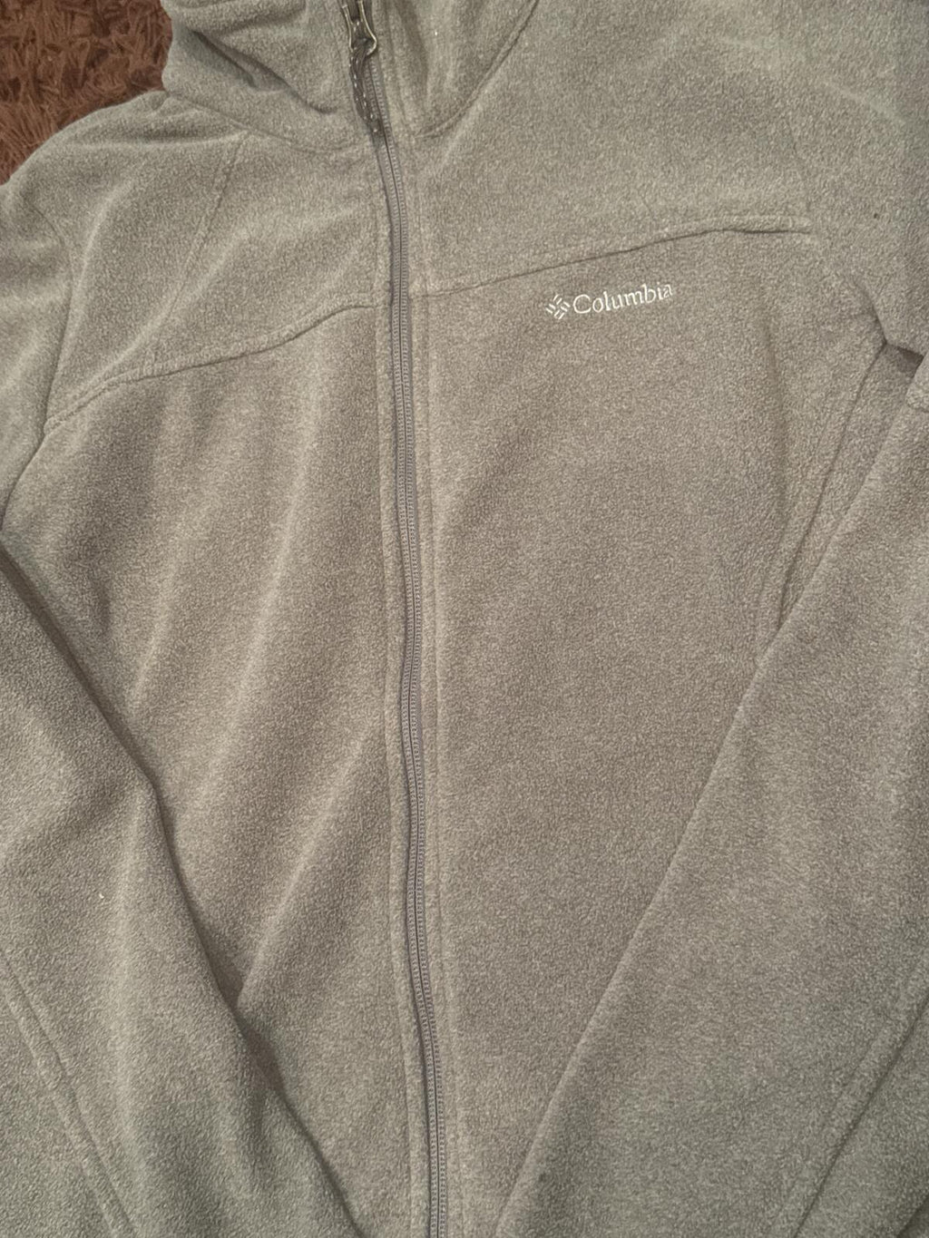 Columbia Grey Full Zip Fleece Jacket Size M