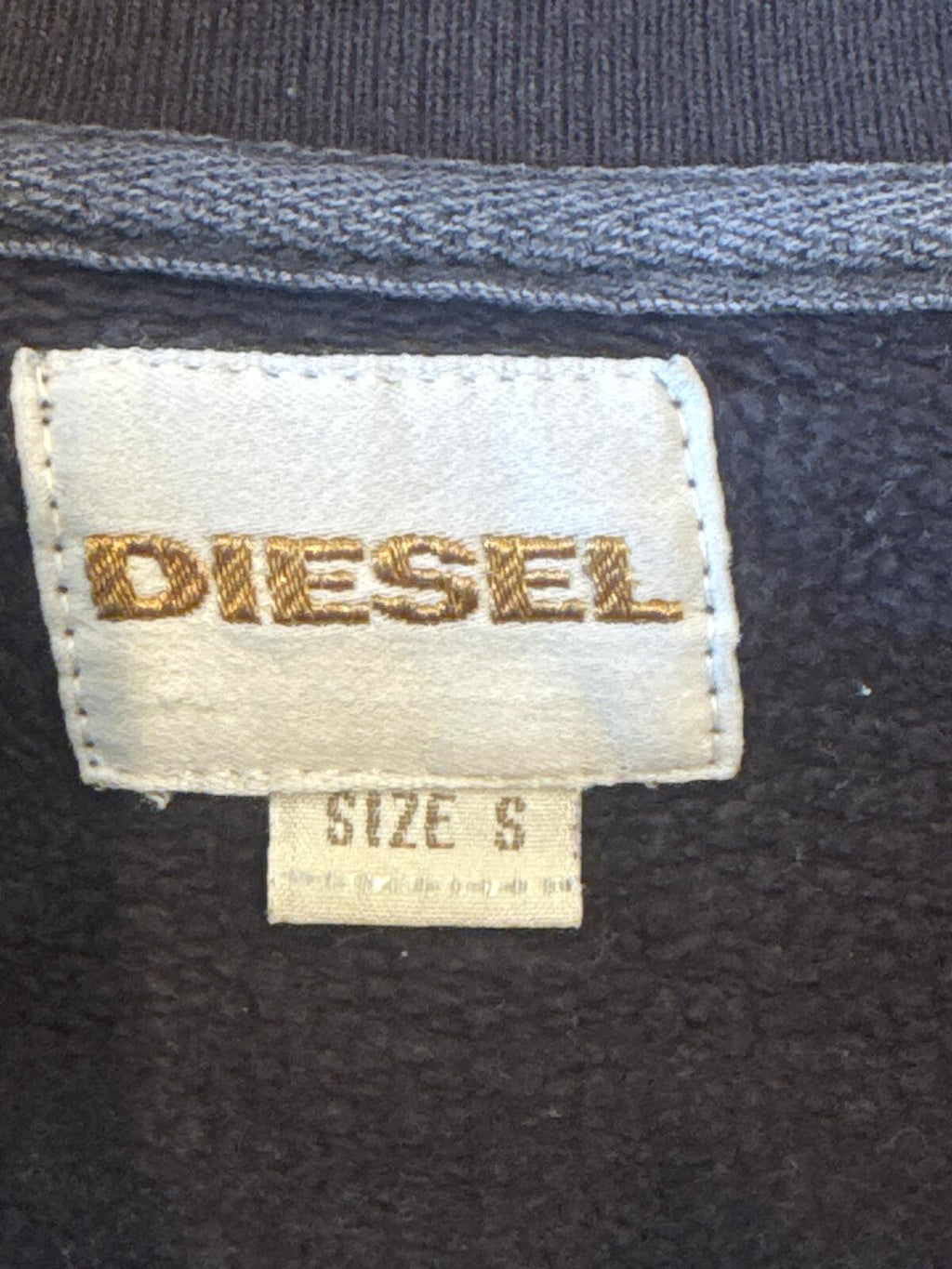 Diesel Men's Zip-Up Sweatshirt Jacket Size S Black
