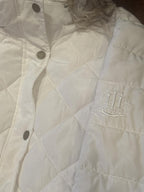 Tommy Hilfiger White Quilted Faux Fur Hood Puffer Coat Size