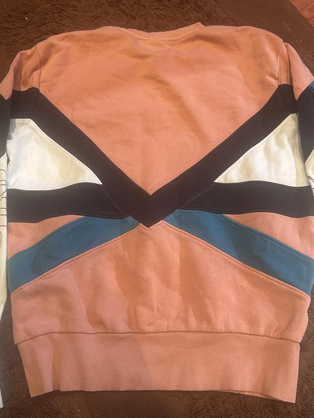 Ellesse Colourblock Sweatshirt UK 12 Pink White Black Teal
