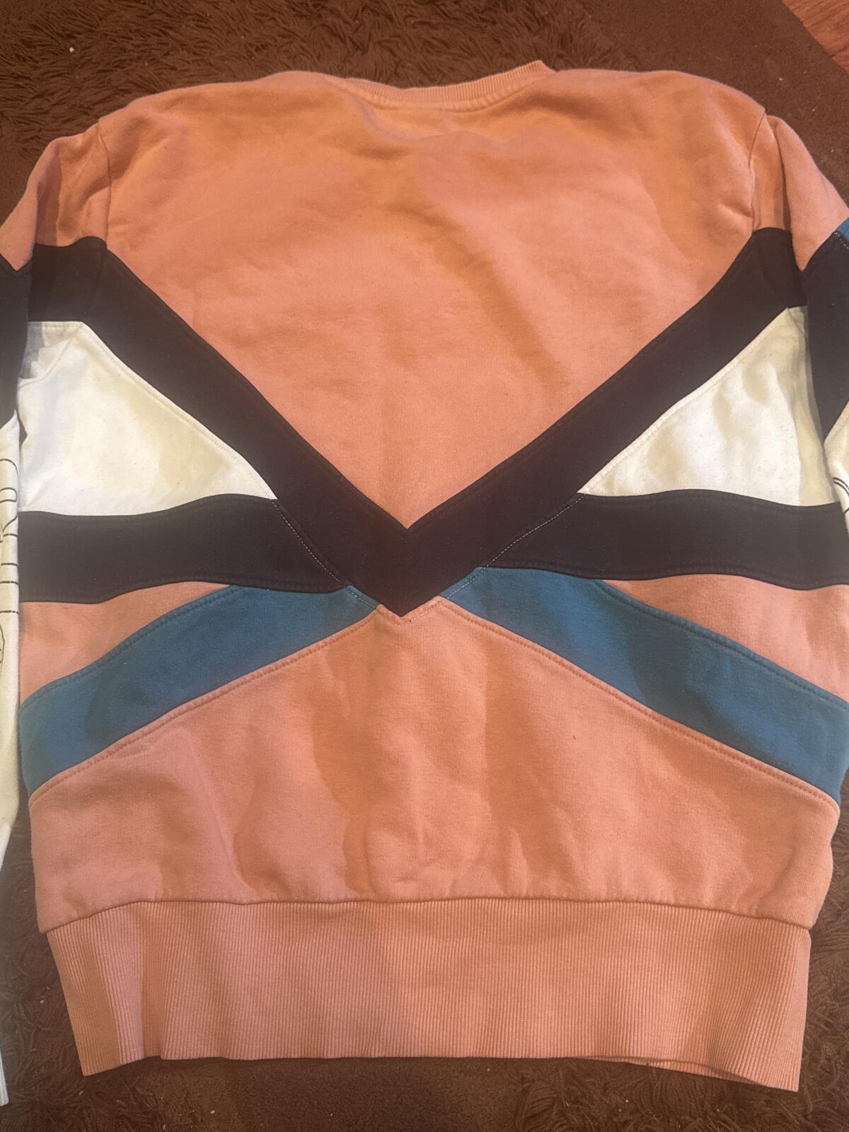 Ellesse Colourblock Sweatshirt UK 12 Pink White Black Teal
