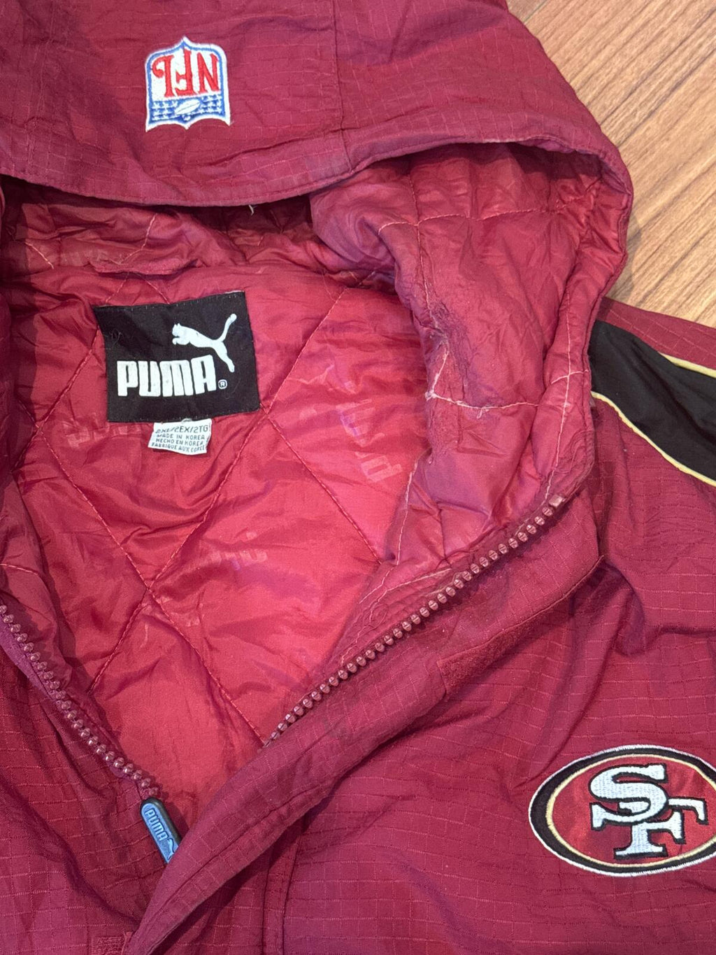 Puma NFL San Francisco 49ers Hooded Jacket Red/Black Size 2X