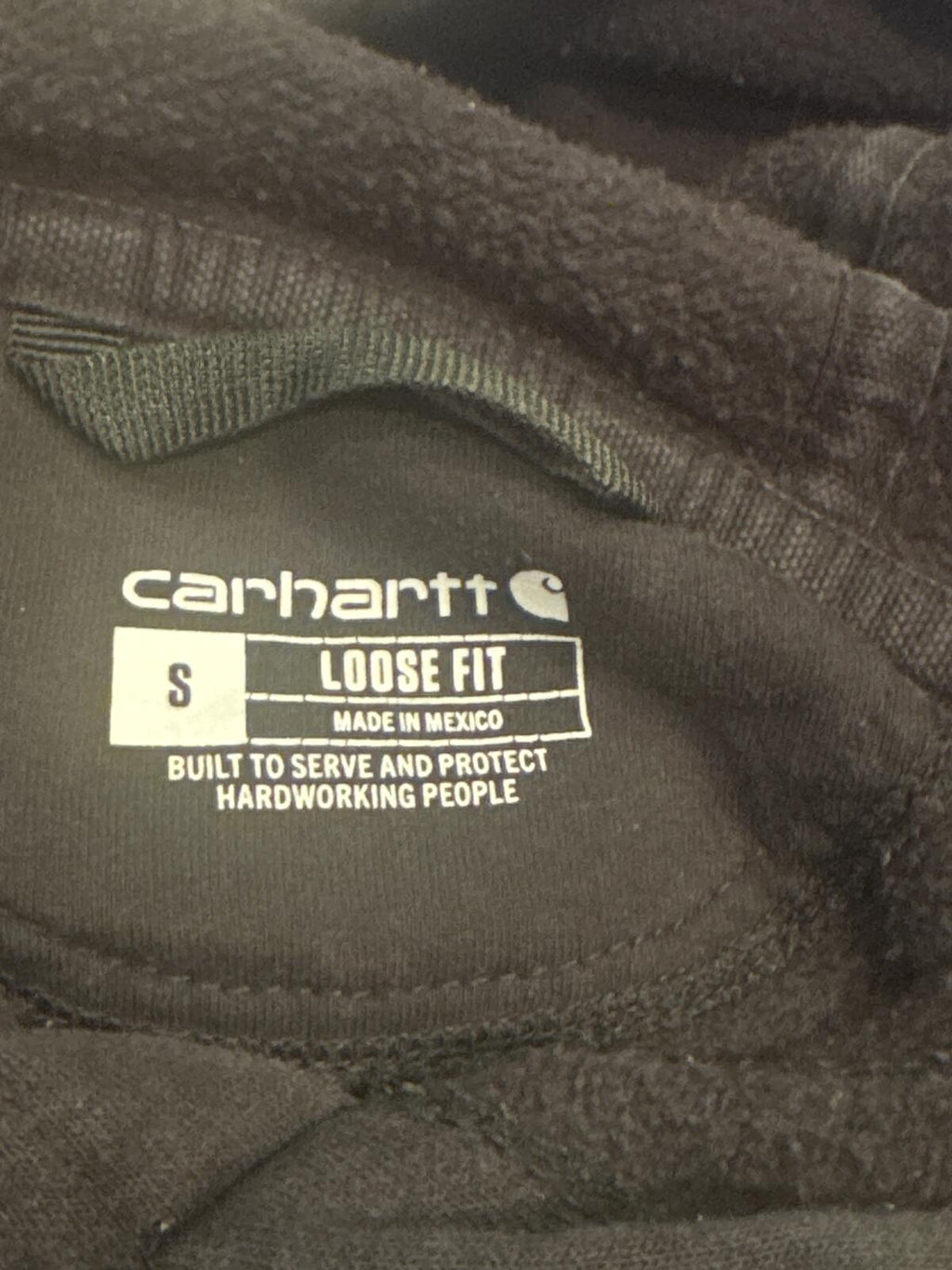 Carhartt Black Loose Fit Hoodie Size S