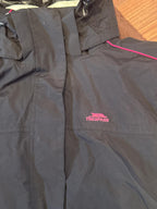 Trespass TP100 Waterproof Technical Hooded Jacket XL Black/P