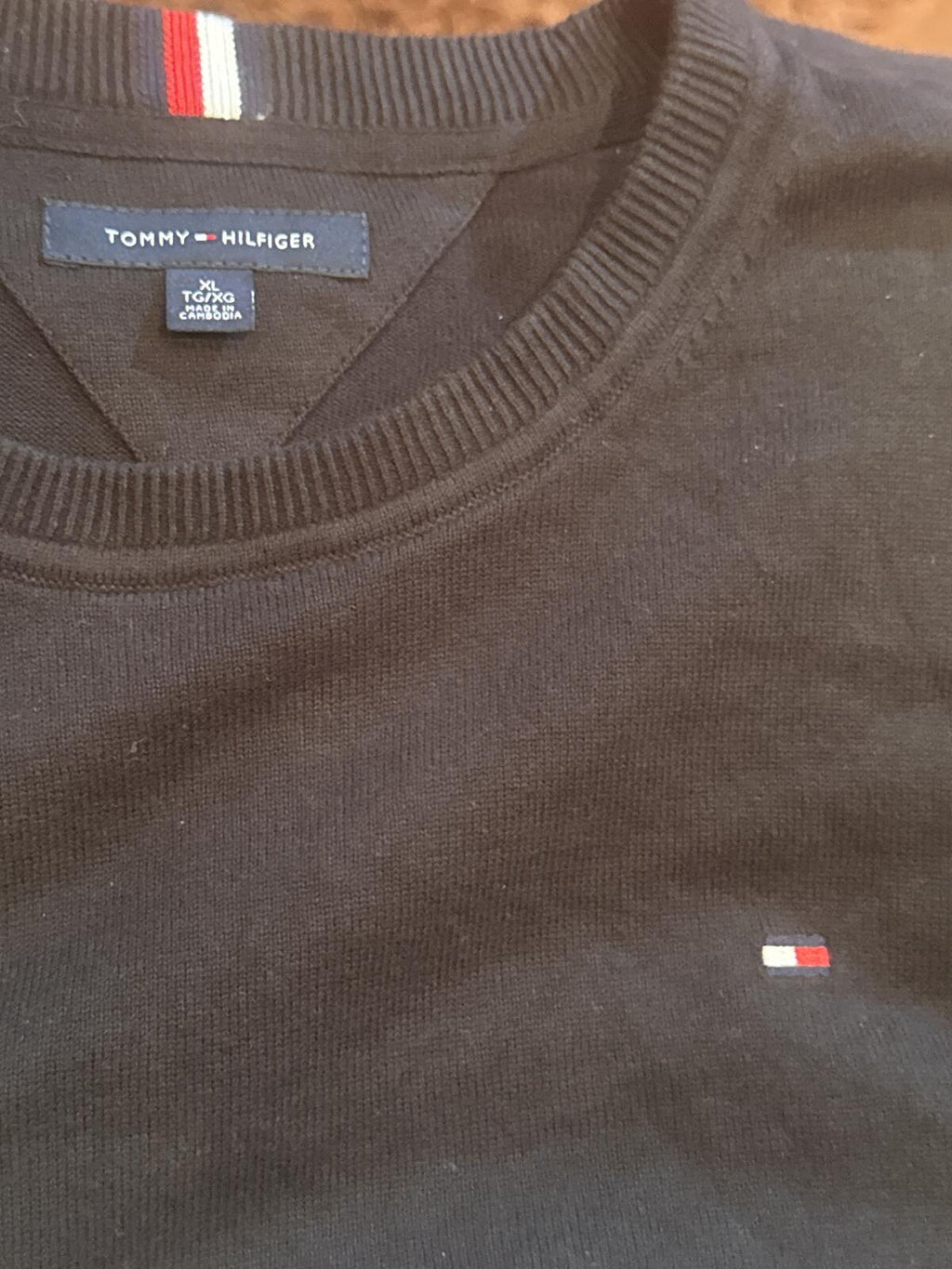 Tommy Hilfiger Black Crew Neck Sweatshirt Size XL