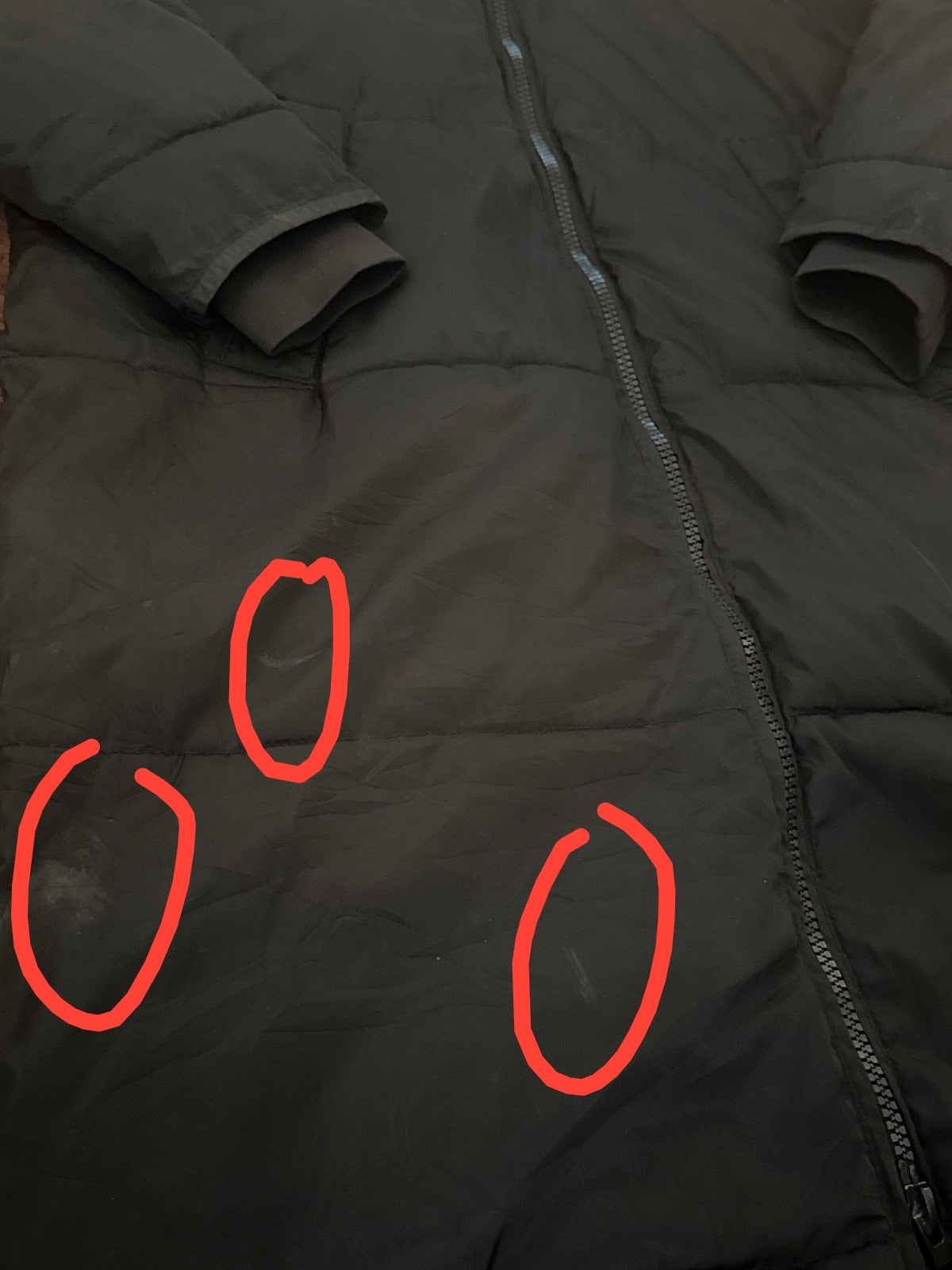 Zara Long Black Puffer Coat with Hood - XS - detail image 2