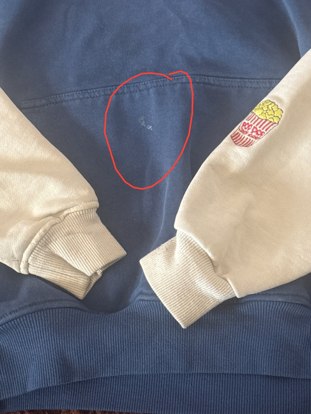 Childish Theme Park Hoodie with Popcorn Sleeve Embroidery - detail image 5