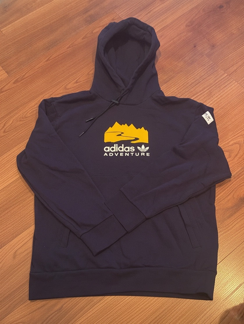 Adidas Adventure Navy Hoodie Sweatshirt Size S — product photograph 1 of 7