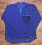 Patagonia Men's Purple Fleece Pullover with Mesh Pocket, Zip