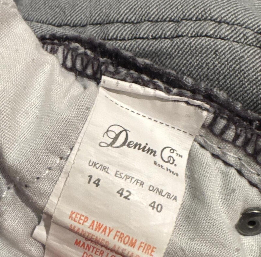 Denim Co. Grey Zip Detail Skinny Jeans UK 14