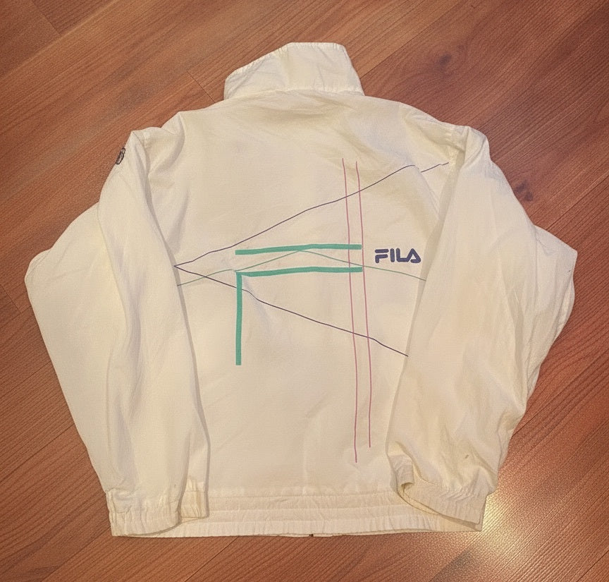 Rare Vintage Fila White Windbreaker Jacket with Retro Logo - detail image 4