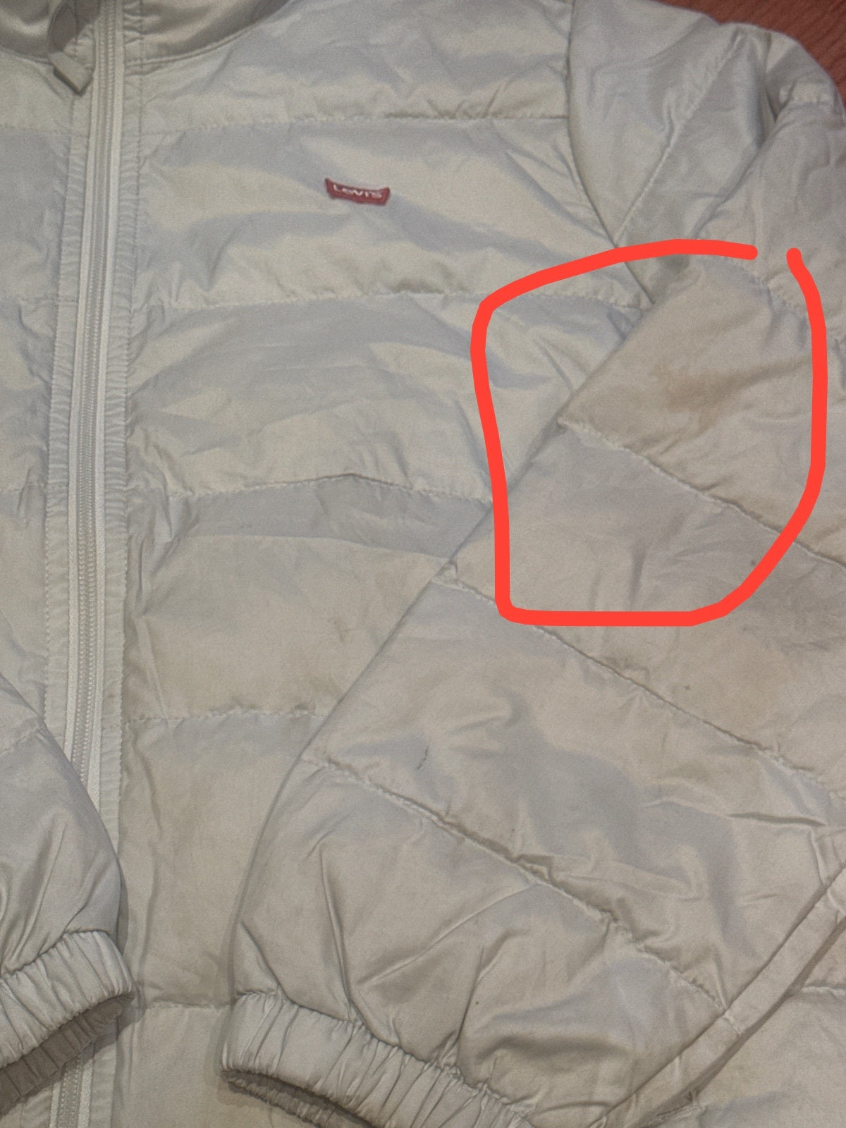 Levi's cream / pale blue Quilted Zip-Up Jacket Size S – product photograph 3 of 8