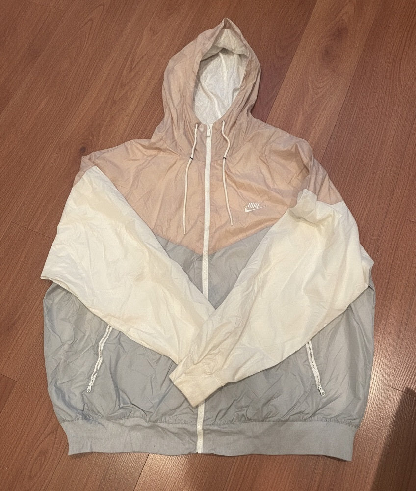 Nike Colorblock vintage Hooded Windbreaker in Pink, White, &