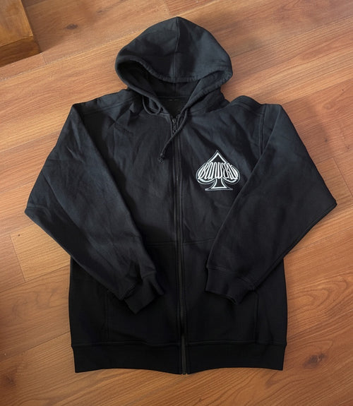Bandersnatch Black Full Zip Hoodie with Clown Graphic