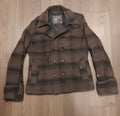 G-Star RAW Brown Plaid Wool Blend Peacoat Jacket Medium