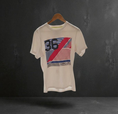 Barbour International White Graphic Print T-Shirt